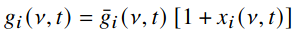 Gain model, split into a fiducial part times a perturbation